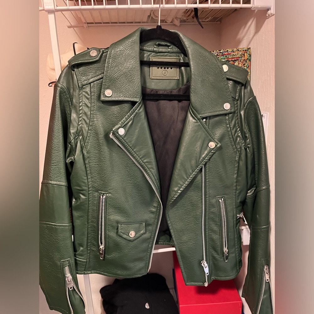Blank NYC green fake leather jacket Small